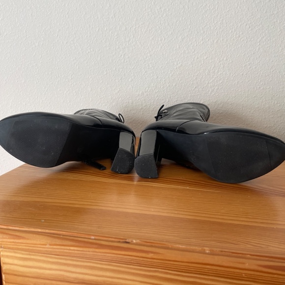 Black Patent Ankle Heel Boots - Picture 6 of 7